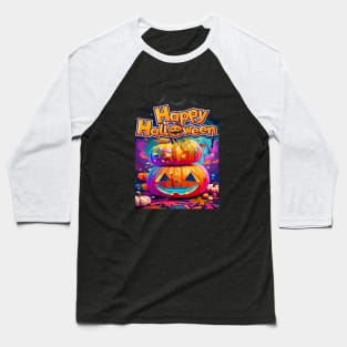 Colorful Happy Halloween,Brafdesign Baseball T-Shirt